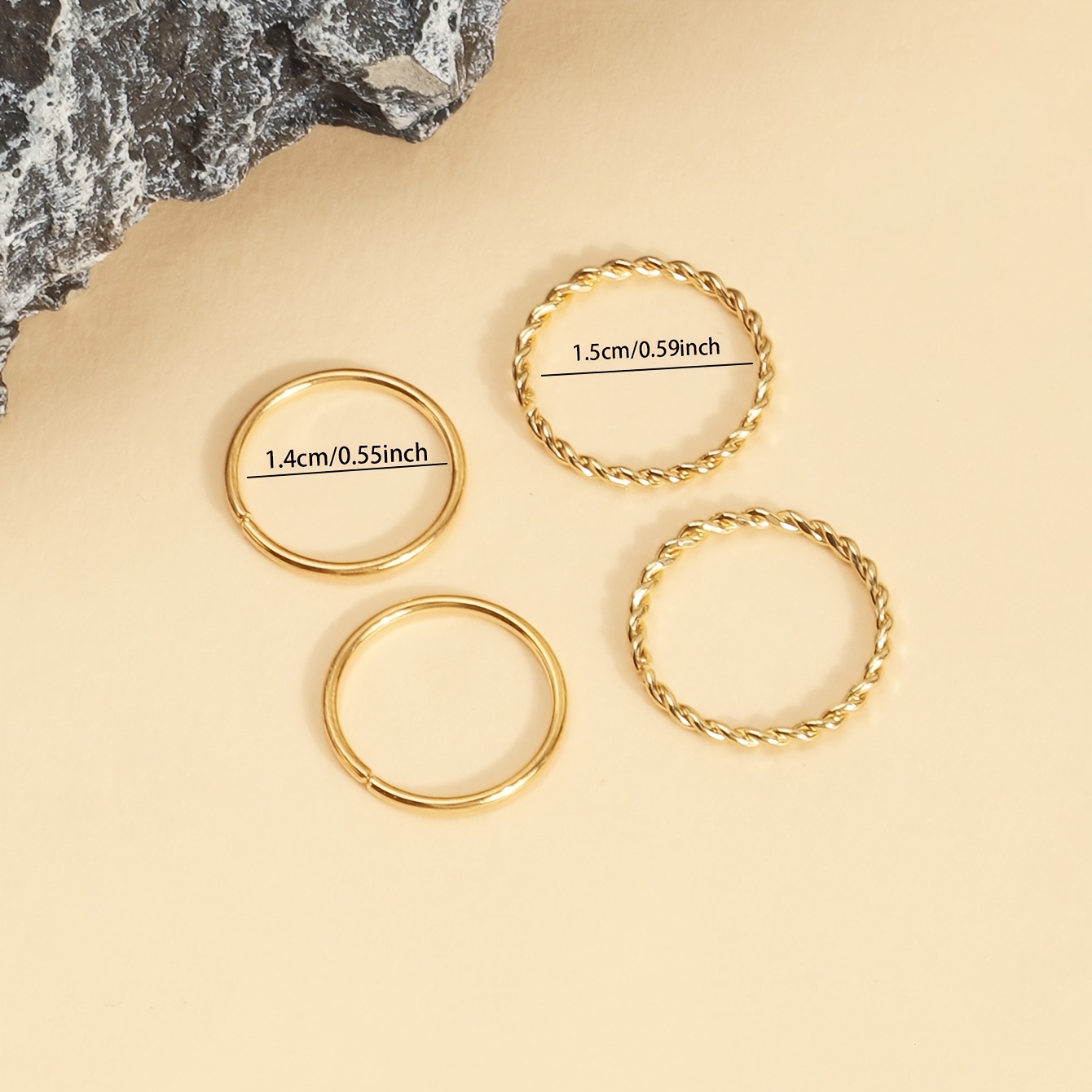 4pc Minimalist Open-end Toe Rings Set for Beach Vacation